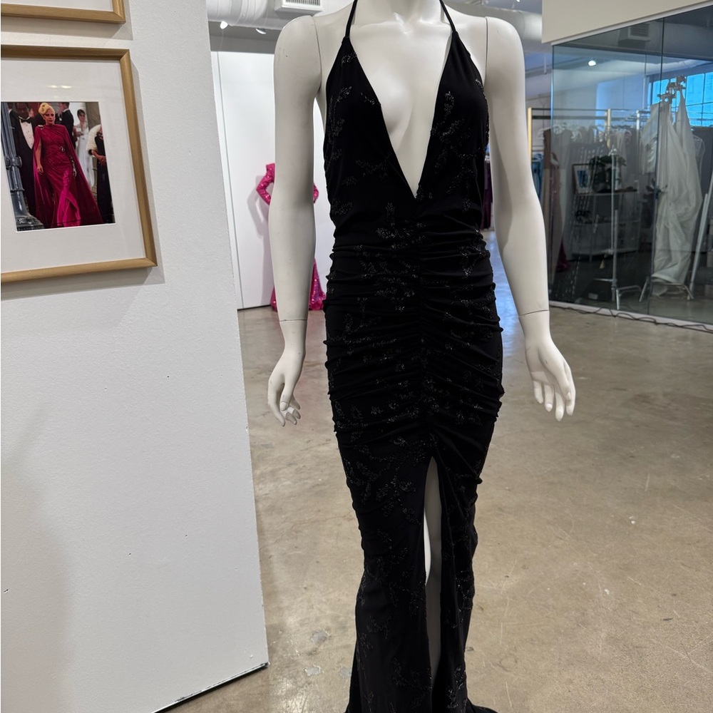 Elegant Black Halter Dress